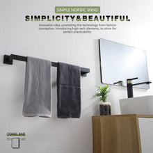 Load image into Gallery viewer, Black Wall Mounted Towel Bar
