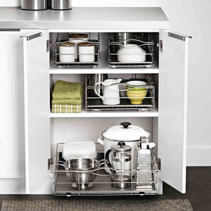 20 inch Pull-Out Kitchen Cabinet Organizer, Heavy-Gauge Steel Frame