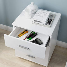Load image into Gallery viewer, 3-Drawer Mobile File Cabinets A4-size files Office Rolling Wooden Filing Cabinet with Lockable Casters White
