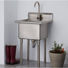 Load image into Gallery viewer, 21.5&quot; L x 24&quot; W Free standing Laundry sink with Faucet
