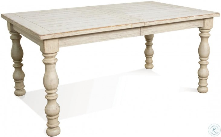 Aberdeen Weathered Worn White Extendable Rectangular Dining Table