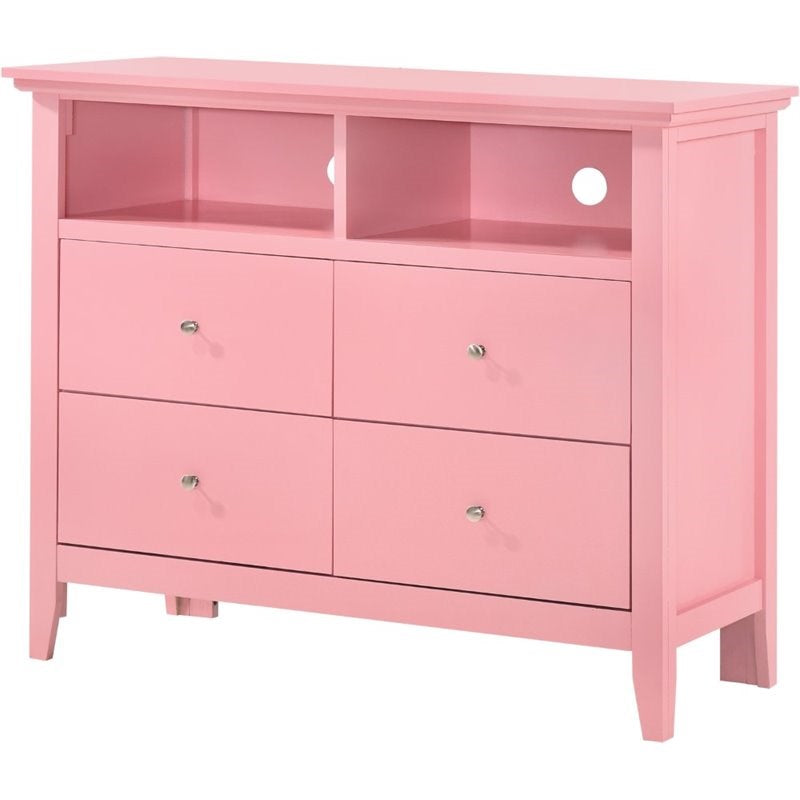 Glory Furniture Hammond 4 Drawer TV Stand in Pink MRM772