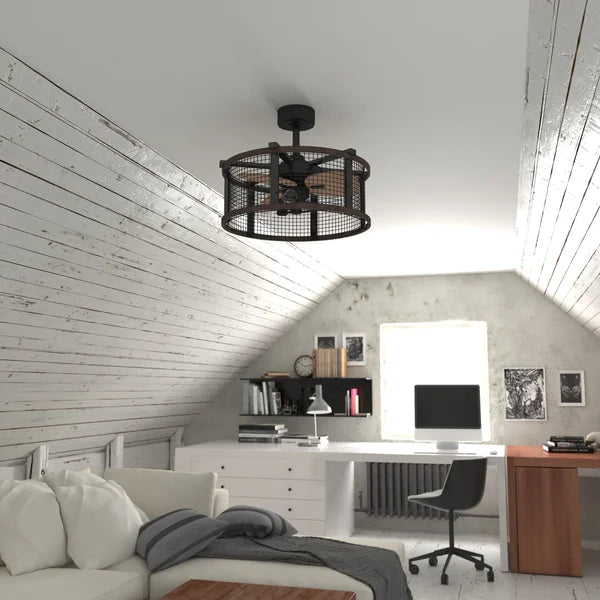 21'' Allegonde 3 - Blade Caged Ceiling Fan with Remote Control and Light Kit Included
