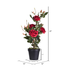 Load image into Gallery viewer, 21&quot; Artificial Flowering Plant in Pot
