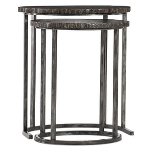 Black Nesting Tables in Wood and Metal (Set of 2)