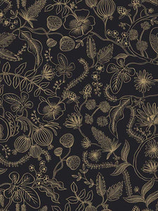 45 sq. ft. Aviary Black Gold Peel and Stick Wallpaper