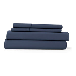 iEnjoy Home 4-PC Premium Ultra Soft Cal King Bed Sheet Set in Navy CG338