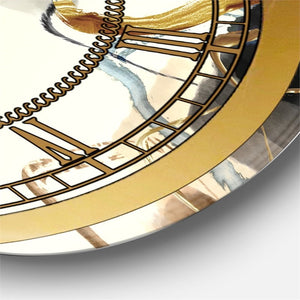 Designart "Gold Glam Squares VI" Glam Aluminum Wall Clock in Gold 5143RR