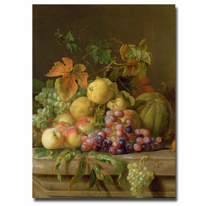 "A Fruit Still Life" by Jacob Bogdany Painting Print on Canvas 7818