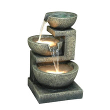 Load image into Gallery viewer, 22&quot; Brown and Grey Contemporary Pouring Bowl Fountain
