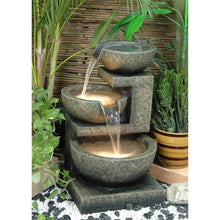 Load image into Gallery viewer, 22&quot; Brown and Grey Contemporary Pouring Bowl Fountain
