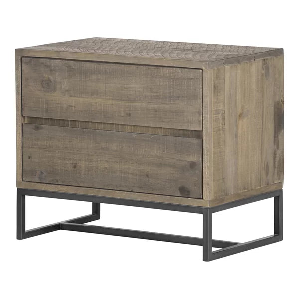 22'' Tall 2 - Drawer Nightstand in Driftwood