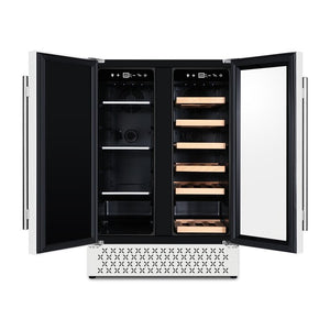23.43" 18 Bottle and 57 Can Wine and Beverage Lovers Collection Dual Zone Built-In Wine & Beverage Refrigerator in Stainless Steel
