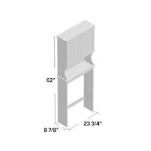 Load image into Gallery viewer, 23.75&#39;&#39; W x 62.25&#39;&#39; H x 8.88&#39;&#39; D Over-The-Toilet Storage
