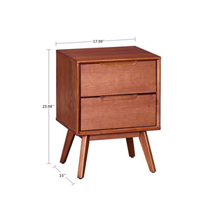 23.98'' Tall 2 - Drawer Solid Wood Nightstand