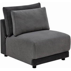 Coaster Seanna Cushion Back Upholstered Armless Chair in Grey 7401RR