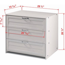 Load image into Gallery viewer, Donco Kids Louver 3 Drawer Solid Wood Chest in White 6767RR
