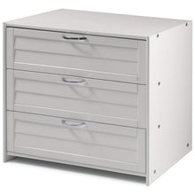 Load image into Gallery viewer, Donco Kids Louver 3 Drawer Solid Wood Chest in White 6767RR
