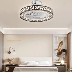 23'' 7 - Blade LED Flush Mount Ceiling Fan with Remote Control and Light Kit Included