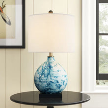 Load image into Gallery viewer, 23&quot; Bedside Blue Glass Table Lamp
