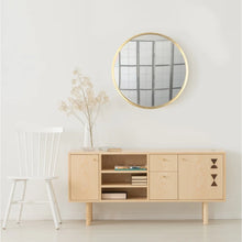 Load image into Gallery viewer, 24 &quot; Round Wall Mirror, Gold Modern Metal Frame Bathroom Bedroom Decor
