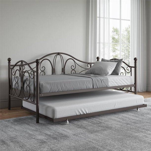 Bombay Metal Daybed and Trundle, Twin Size, Bronze