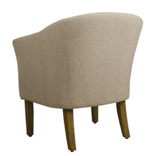 Load image into Gallery viewer, HomePop Transitional Wood and Fabric Barrel Accent Chair in Flax Brown
