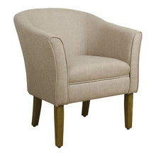 Load image into Gallery viewer, HomePop Transitional Wood and Fabric Barrel Accent Chair in Flax Brown
