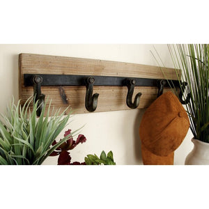 24'' Wide Solid Wood 5 - Hook Wall Hook