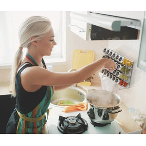 24 Bottles Of Three-Layer Oblique Spice Rack 2 Pieces Silver