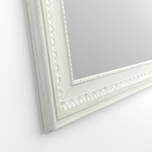 24 In W. X 36 In H. Framed Rectangular Bathroom Vanity Mirror In Decorative Weathered White