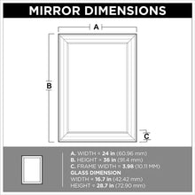 Load image into Gallery viewer, 24 In W. X 36 In H. Framed Rectangular Bathroom Vanity Mirror In Decorative Weathered White
