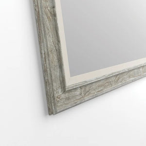24 In W. X 36 In H. Framed Rectangular Bathroom Vanity Mirror In Embossed Oak