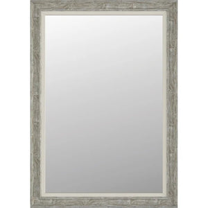 24 In W. X 36 In H. Framed Rectangular Bathroom Vanity Mirror In Embossed Oak