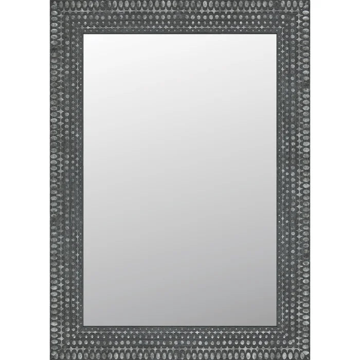 24 In W. X 36 In H. Framed Rectangular Bathroom Vanity Mirror In Ornate Black