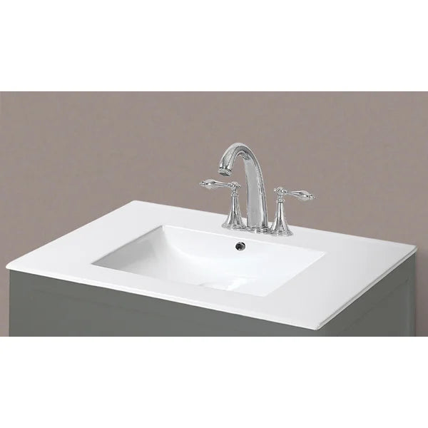24'' Single Bathroom Vanity Top in White with Sink