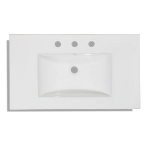24'' Single Bathroom Vanity Top in White with Sink