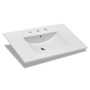 24'' Single Bathroom Vanity Top in White with Sink