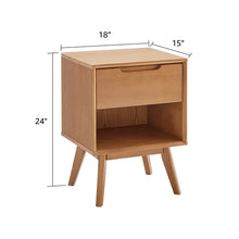 Load image into Gallery viewer, 24&#39;&#39; Tall 1 - Drawer Solid Wood Nightstand in Walnut
