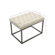 Load image into Gallery viewer, 24&#39;&#39; Wide Faux Leather Tufted Rectangle Standard Ottoman
