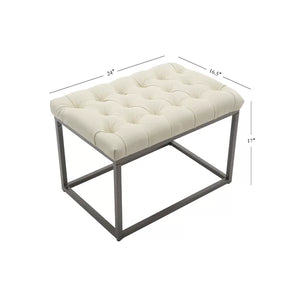 24'' Wide Faux Leather Tufted Rectangle Standard Ottoman