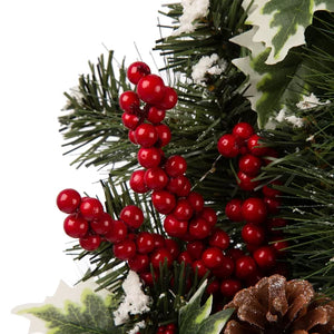 24" Lighted PVC and PE Blend Wreath