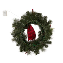 Load image into Gallery viewer, 24&quot; Lighted PVC and PE Blend Wreath
