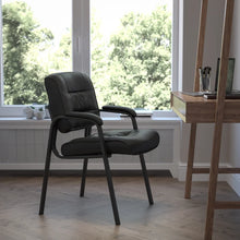Load image into Gallery viewer, 24&quot; W Leather Seat Waiting Room Chair with Metal Frame
