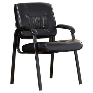 24" W Leather Seat Waiting Room Chair with Metal Frame