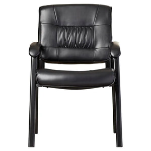 24" W Leather Seat Waiting Room Chair with Metal Frame