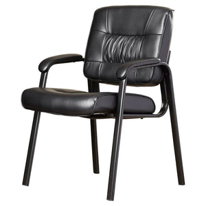 24" W Leather Seat Waiting Room Chair with Metal Frame