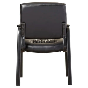 24" W Leather Seat Waiting Room Chair with Metal Frame
