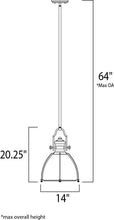 Load image into Gallery viewer, Maxim 25003CLSN Hi-Bay 1 Light 14 inch Satin Nickel Pendant Ceiling Light MRM1298
