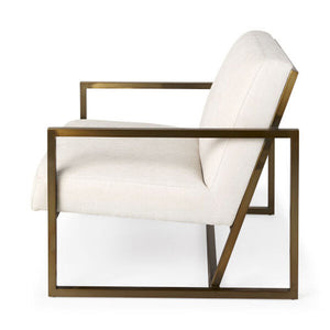 Armelle Cream and Gold Accent Chair